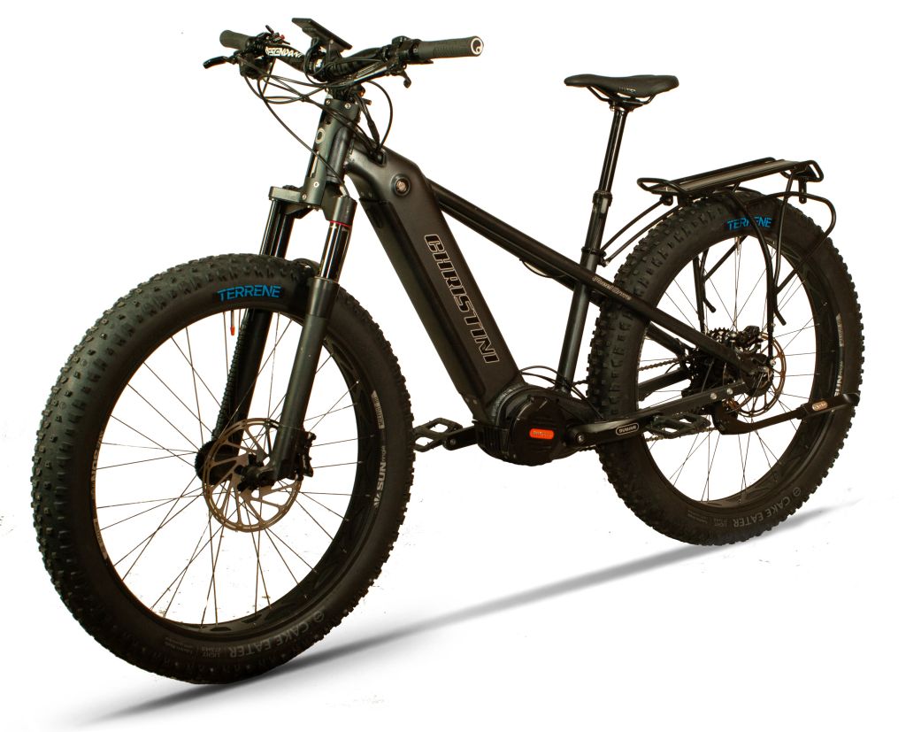 CHRISTINI AWD Fat E-4 i left angle two-wheel drive hunting e-bike